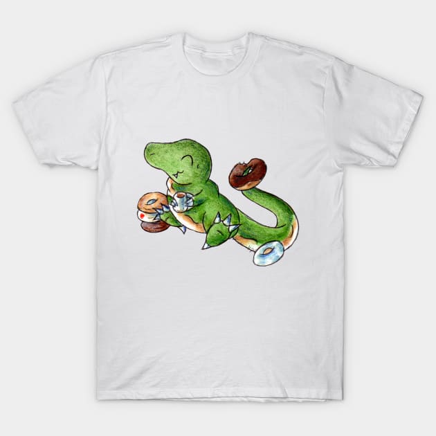 Coffee, Donuts, and a Dino T-Shirt by KristenOKeefeArt